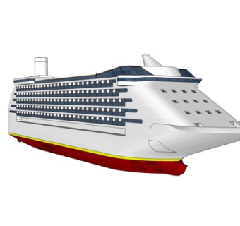 现代大型邮轮su模型