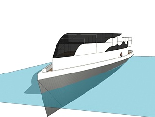 现代大型游艇su模型