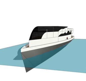 现代大型游艇su模型