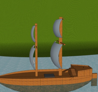 北欧古代商船su模型