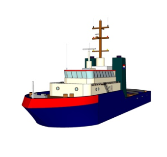 现代大型探索船su模型