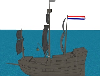 北欧古代战船su模型