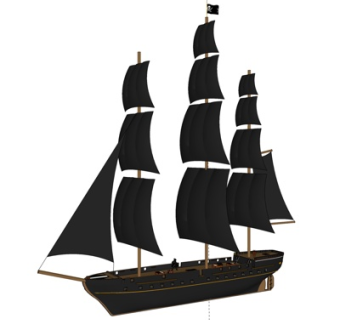 北欧古代战船su模型