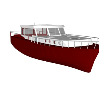 现代小型游艇su模型