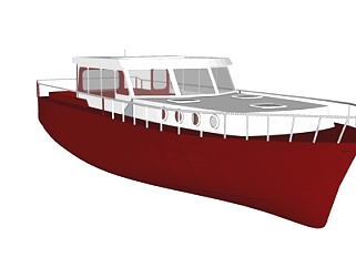 现代小型游艇su模型