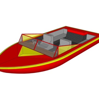 现代快艇su模型