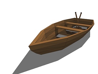 中式古代小船su模型