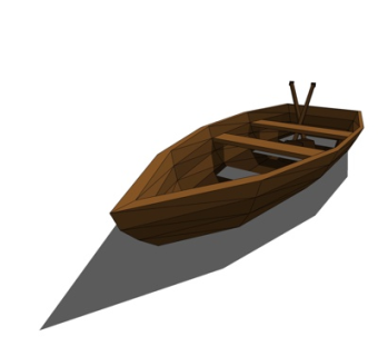 中式古代小船su模型