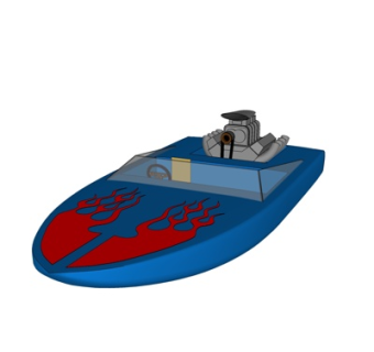 现代快艇su模型