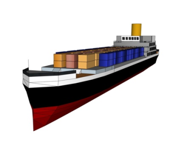 现代大型运输船su模型