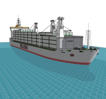 现代大型运输船su模型