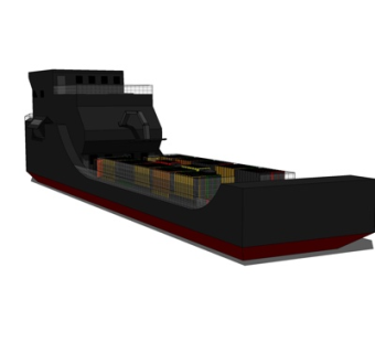 现代大型运输船su模型