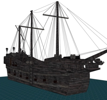 北欧古代战船su模型