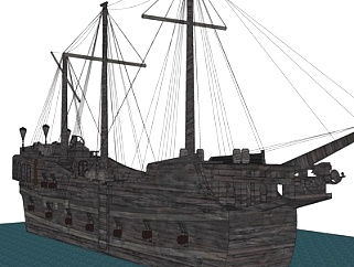北欧古代<em>战船</em>su模型