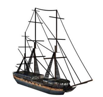 北欧古代战船su模型