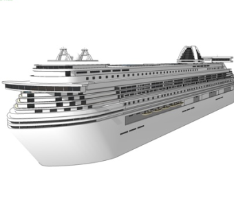 现代大型邮轮su模型
