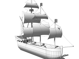 北欧<em>古代</em>商船su模型