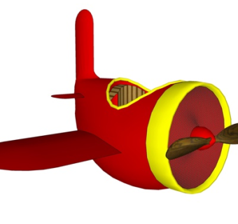 现代玩具飞机su模型