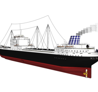 现代大型运输船su模型