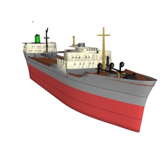 现代大型探索船su模型
