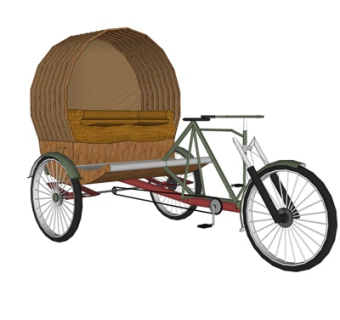 现代三轮单车su模型