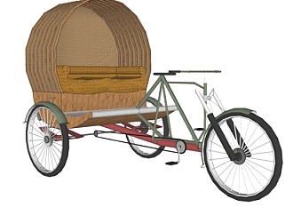 现代三轮单车su模型