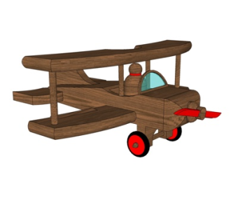 现代玩具飞机su模型