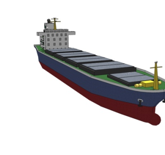 现代大型运输船su模型