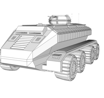 现代全地形战车su模型