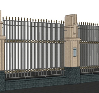 简欧围墙su模型