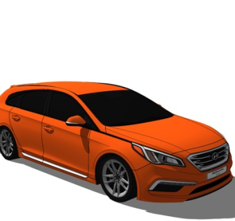 现代家用轿车su模型