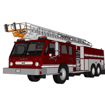 现代消防车su模型