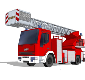现代消防车su模型