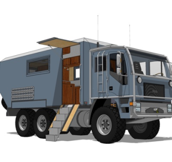 现代房车su模型