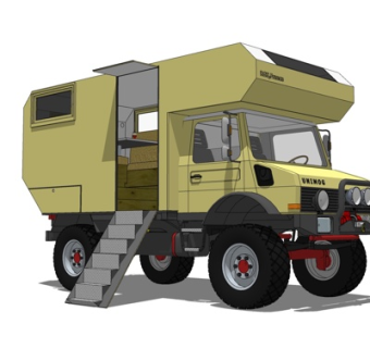 现代房车su模型