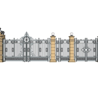 简欧围墙su模型