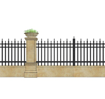 简欧围墙su模型