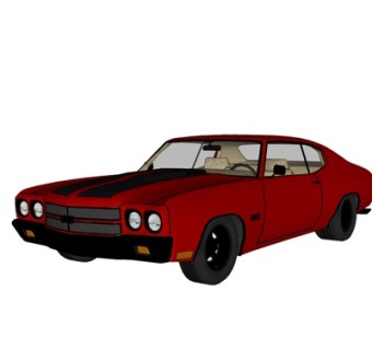 现代家用轿车su模型