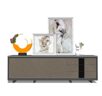 现代装饰柜su模型