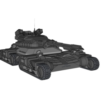 现代军用自走炮su模型