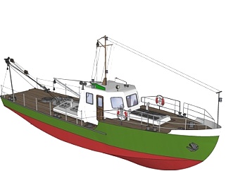 <em>现代</em>渔船su模型