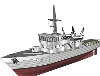 现代战舰su模型