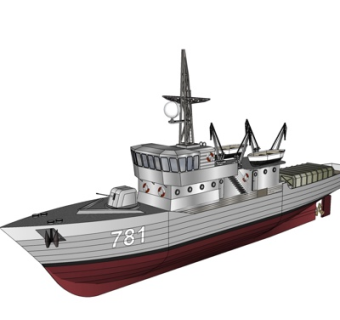 现代战舰su模型