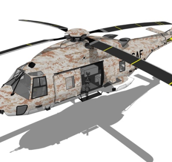 现代军用直升机su模型