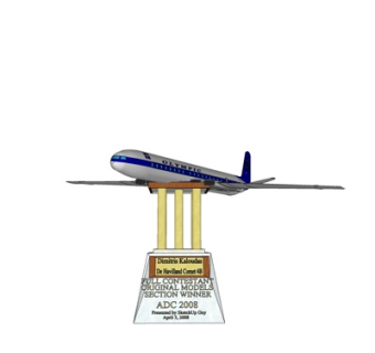 现代大型客机装饰品su模型