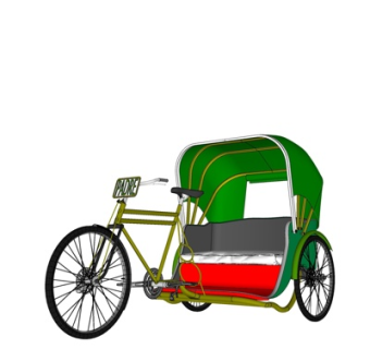 现代三轮人力车su模型