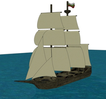 北欧古代商船su模型