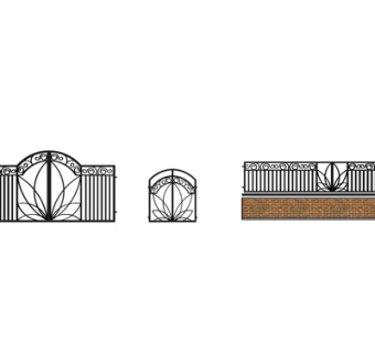 欧式户外大门su模型