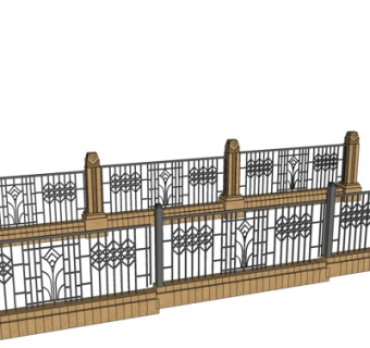 简欧围栏su模型