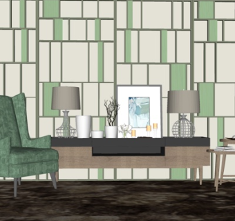 现代多人沙发su模型